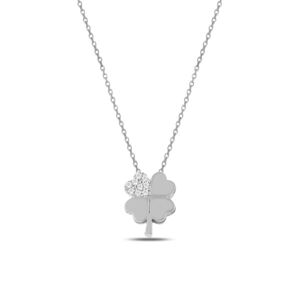 OLIVIE Stříbrný náhrdelník ČTYŘLÍSTEK SWAROVSKI 3165 Ag 925; ≤2,2 g.