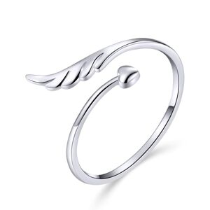 OLIVIE Stříbrný prsten ANDĚLSKÉ KŘÍDLO SE SRDÍČKEM 3254 Ag 925; ≤0,9 g.
