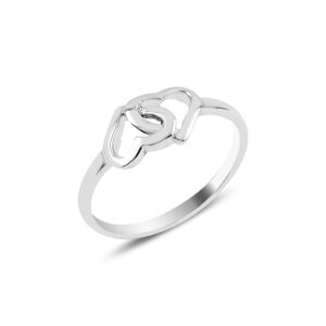OLIVIE Stříbrný prsten SPOJENÁ SRDCE 3330 Velikost prstenů: 8 (EU: 57-58) Ag 925; ≤1,5 g.