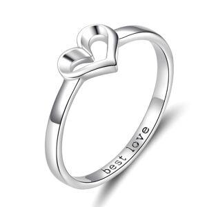 OLIVIE Stříbrný prsten SRDCE BEST LOVE 3393 Velikost prstenů: 6 (EU: 51-53) Ag 925; ≤1,3 g.