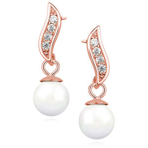 OLIVIE Stříbrné perlové náušnice ROSE 3588 Ag 925; ≤1,6 g.