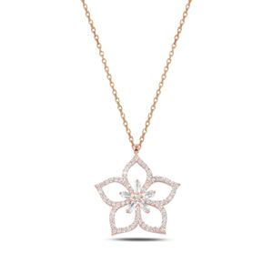 OLIVIE Stříbrný náhrdelník LOTOS ROSE 3898 Ag 925; ≤2,5 g.