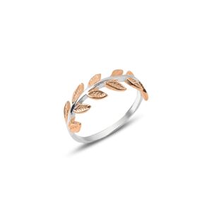 OLIVIE Stříbrný prstýnek LÍSTKY Z RŮŽÍ 3906 Velikost prstenů: 8 (EU: 57-58) Ag 925; ≤1,5 g.
