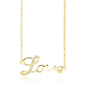 OLIVIE Stříbrný náhrdelník LOVE GOLD 4081 Ag 925; ≤2,2 g.