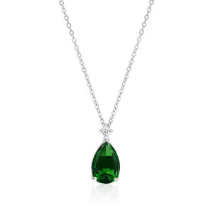 OLIVIE Stříbrný náhrdelník ZELENÁ SLZA 4161 Ag 925; ≤3,10 g.