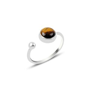 OLIVIE Stříbrný prsten TYGŘÍ OKO - nastavitelná velikost 4055 Ag 925; 2,5 g.