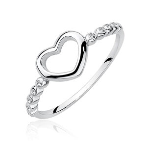 OLIVIE Stříbrný prsten SRDCE 4210 Velikost prstenů: 5 (EU: 49-50) Ag 925; ≤1,2 g.