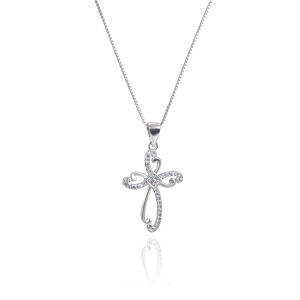 OLIVIE Stříbrný náhrdelník ZIRKONOVÝ KŘÍŽEK 4321 Ag 925; ≤2,5 g.