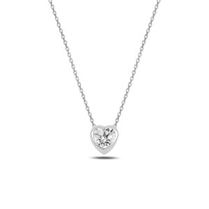 OLIVIE Stříbrný náhrdelník ZIRKONOVÉ SRDCE 4767 Ag 925; ≤3,5 g.