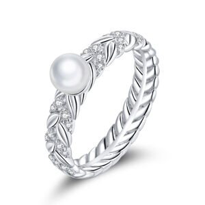 OLIVIE Stříbrný prsten s PERLOU 5131 Velikost prstenů: 7 (EU: 54-56) Ag 925; ≤2,5 g.