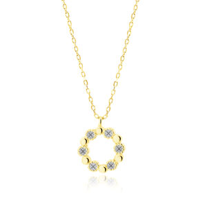 OLIVIE Stříbrný náhrdelník KRUH GOLD 5203 Ag 925; ≤2,3 g.
