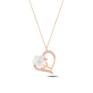 OLIVIE Stříbrný náhrdelník PERLEŤOVÁ KVĚTINA 5333 Ag 925; ≤2,4 g.