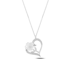 OLIVIE Stříbrný náhrdelník PERLEŤOVÁ KVĚTINA 5335 Ag 925; ≤2,6 g.
