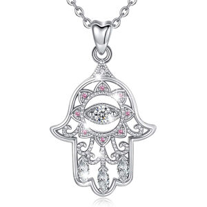 OLIVIE Stříbrný náhrdelník HAMSA 5598 Ag 925; ≤4,6 g.