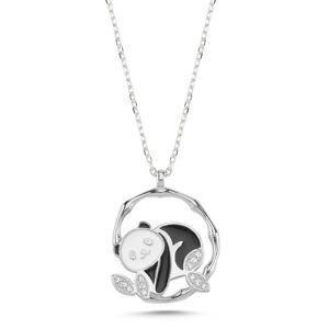 OLIVIE Stříbrný náhrdelník PANDA 5720 Ag 925; ≤2,7 g.