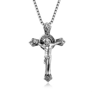 OLIVIE Stříbrný náhrdelník JEŽÍŠ NA KŘÍŽI 5879 Ag 925; ≤8,2 g.