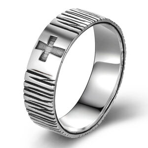 OLIVIE Pánský stříbrný prsten KŘÍŽ 5880 Velikost prstenů: 9 (EU: 59-61) Ag 925; ≤3,7 g.
