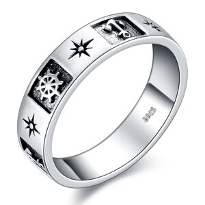 OLIVIE Stříbrný prsten KOTVA & KORMIDLO 5884 Velikost prstenů: 11 (EU: 65-67) Ag 925; ≤2,9 g.