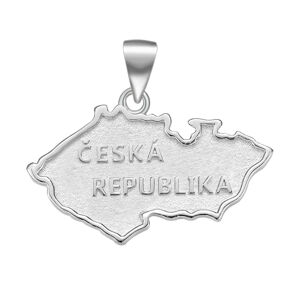 OLIVIE Stříbrná mapa ČESKÁ REPUBLIKA 6096 Ag 925; ≤2,8 g.