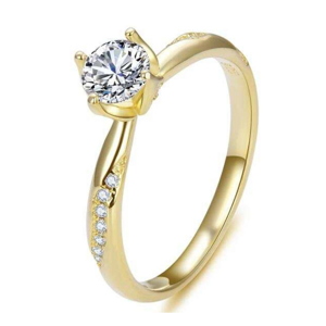 OLIVIE Stříbrný zásnubní prsten MAGIC GOLD 7168 Velikost prstenů: 10 (EU: 62-64) Ag 925; ≤2 g.