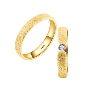 OLIVIE Snubní stříbrný prsten DUO GOLD 7477 Velikost prstenů: 9 (EU: 59-61), Pohlaví: Pánské Ag 925; ≤2,5 g.