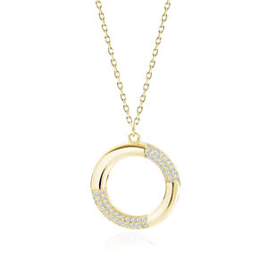 OLIVIE Stříbrný náhrdelník KRUH GOLD 7513 Ag 925; ≤2,7 g.