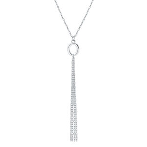 OLIVIE Stříbrný náhrdelník OVÁL s řetízky 7589 Ag 925; ≤2 g.