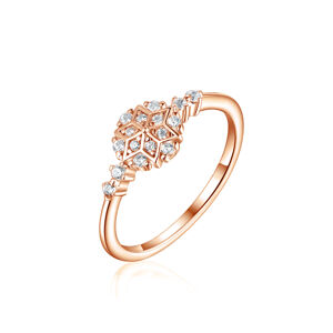 OLIVIE Stříbrný prsten SNĚHOVÁ VLOČKA ROSE 8054 Velikost prstenů: 7 (EU: 54-56) Ag 925; ≤1,6 g.