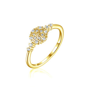 OLIVIE Stříbrný prsten SNĚHOVÁ VLOČKA GOLD 8056 Velikost prstenů: 7 (EU: 54-56) Ag 925; ≤1,6 g.