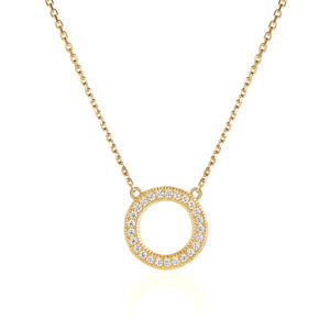 OLIVIE Stříbrný náhrdelník KRUH GOLD 8061 Ag 925; ≤2,7 g.