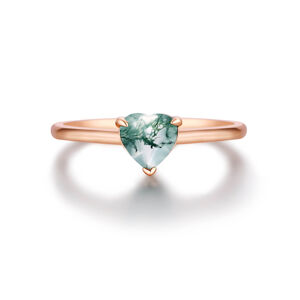 OLIVIE Stříbrný prsten MECHOVÝ ACHÁT ROSE 8516 Velikost prstenů: 12 (EU: 68-70) Ag 925; ≤2 g.
