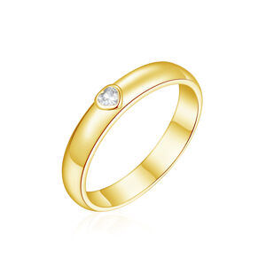 OLIVIE Snubní stříbrný prsten SRDCE GOLD 8588 Velikost prstenů: 14 (EU: 72-73), Pohlaví: Pánské Ag 925; ≤2,7 g.