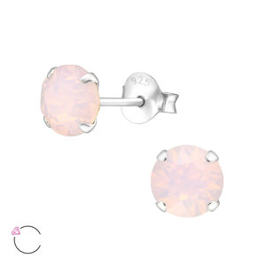 OLIVIE Stříbrné náušnice se Swarovski krystalem ROSE WATER 0998 Ag 925; ≤0,45 g.
