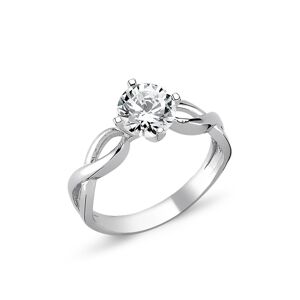 OLIVIE Stříbrný solitérní prsten se zirkonem 1264 Velikost prstenů: 7 (EU: 54-56) Ag 925; ≤2,7 g.