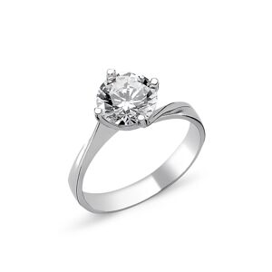 OLIVIE Stříbrný solitérní prsten se zirkonem1265 Velikost prstenů: 8 (EU: 57-58) Ag 925; ≤2,7 g.