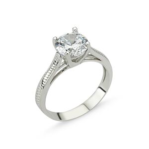 OLIVIE  Stříbrný solitérní prsten se zirkonem 1267 Velikost prstenů: 8 (EU: 57-58) Ag 925; ≤3,3 g.