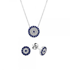 OLIVIE Sada stříbrných šperků se zirkony BLUE 1269 Ag 925; ≤2,9 g.
