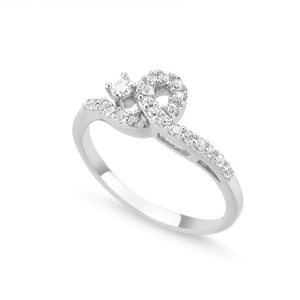OLIVIE Stříbrný prsten se zirkony 1369 Velikost prstenů: 7 (EU: 54-56) Ag 925; ≤2,52 g.