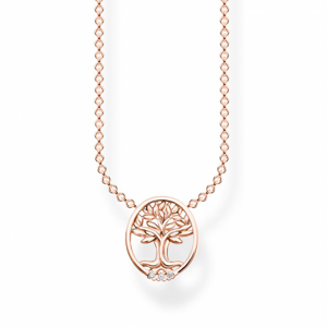 THOMAS SABO náhrdelník Tree of Love with white stones rosegold KE2126-416-14-L45V