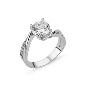 OLIVIE Stříbrný zásnubní prsten CZ 1732 Velikost prstenů: 6 (EU: 51-53) Ag 925; ≤3,49 g.