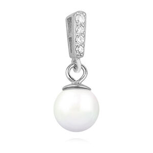 OLIVIE Stříbrný perlový přívěsek se zirkony 1767 Ag 925; ≤0,9 g.