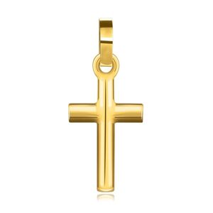 585 přívěsek ze žlutého zlata - náboženský motiv, lesklý latinský kříž
