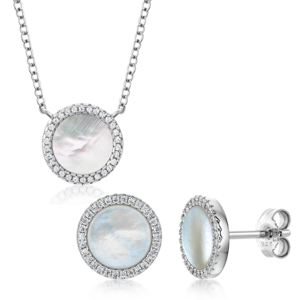 SOFIA stříbrný set náušnice a náhrdelník IS035OR009+IS028CT303