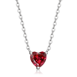 SOFIA stříbrný náhrdelník s červeným srdíčkem IS028CT134RHRO