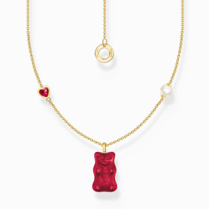 THOMAS SABO x HARIBO náhrdelník Red goldbears & pearl KE2206-430-10