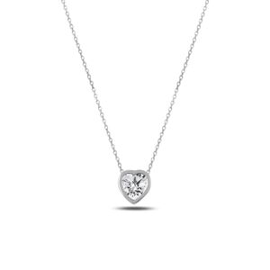 OLIVIE Stříbrný náhrdelník ZIRKONOVÉ SRDCE 2323 Ag 925; ≤1,5 g.