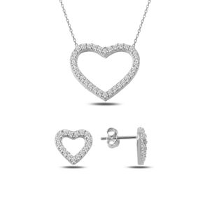 OLIVIE Sada stříbrných šperků SRDCE 2350 Ag 925; ≤3,10 g.