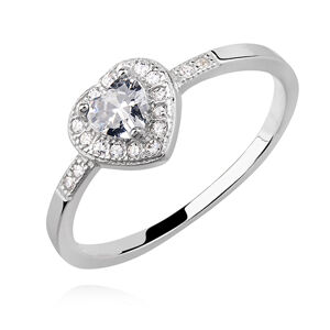 OLIVIE Stříbrný prsten ČIRÉ SRDCE 2400 Velikost prstenů: 8 (EU: 57-58) Ag 925; ≤1,5 g.