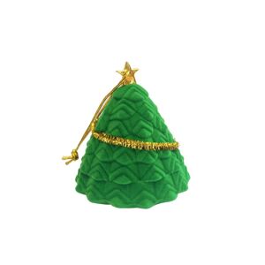 Dárková krabička na náušnice nebo prsten - vánoční stromeček s hvězdou
