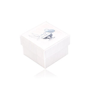 Dárková krabička perleťově bílé barvy - kalich, džbán, holubice